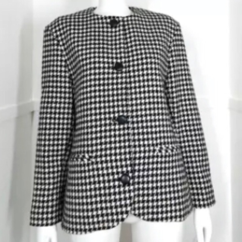 Vintage StMichael Black White blazer jacket Size 14
